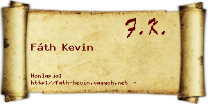 Fáth Kevin névjegykártya